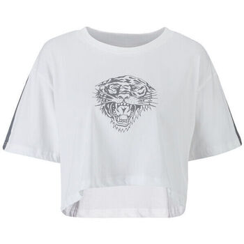 T-shirts & Polos Ed Hardy Tiger glow crop top white